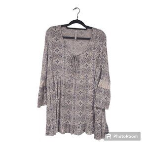Women's Boho Peasant Tunic Crochet Detailing Size 3X